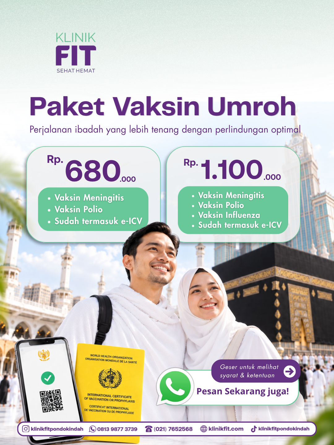 Vaksin umroh dan haji di Klinik FIT
